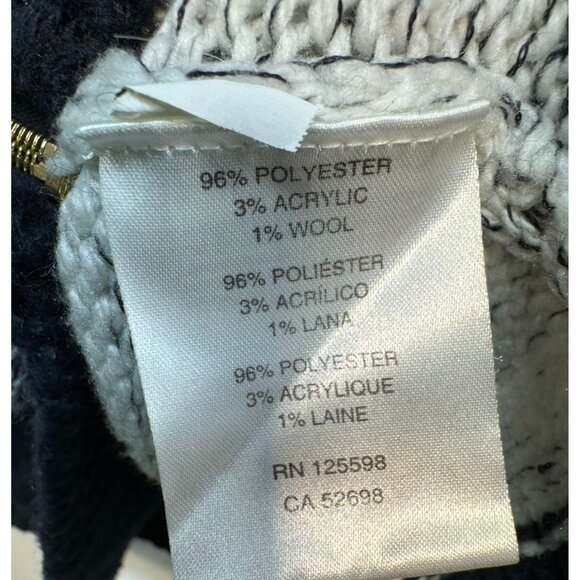 Ellen Tracy Womens Patchwork Zip Knit Cardigan Sweater XL Black & White Blend - Picture 3 of 12